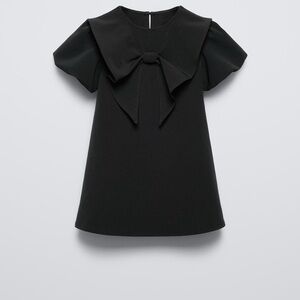 Kids Zara Tied Black Dress with Bow